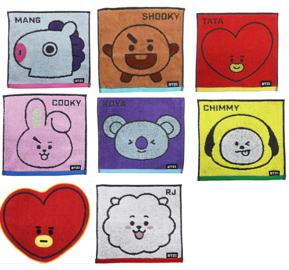 BTS - BT21 Hand Towel Face